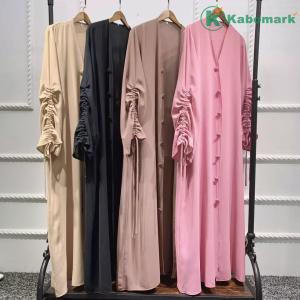 New Arrival Front Open Abaya Solid Overhead Hijab Abaya Dresses For Dubai Ladies Kaftan