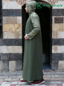 Men Jubba Thobe Saudi Arabia Islamic Clothing Green Long Sleeve Abaya Robes Muslim Fashion Kaftan Pakistan Caftan Casual Blouse