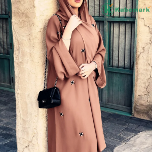 Casual Muslim Cardigan for Women, Islamic Clothing, Ramadan and Eid Kimono with Diamond Pearls