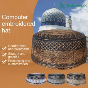 Muslim Men Prayer Hats Cotton Embroidery Leisure Saudi Arabia Islamic Hat