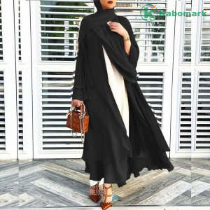 Abaya Cardigan Robe Muslim Dress Turkish Islamic Dress Robe Kaftan Maxi Shirt Dresses Large Size Robe Maxi Shirt Dresses (Without Headscarf)