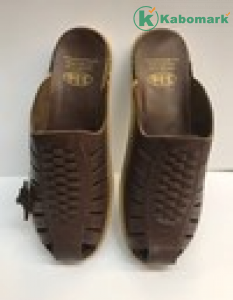 LEATHER MULES - BROWN PATTERNED