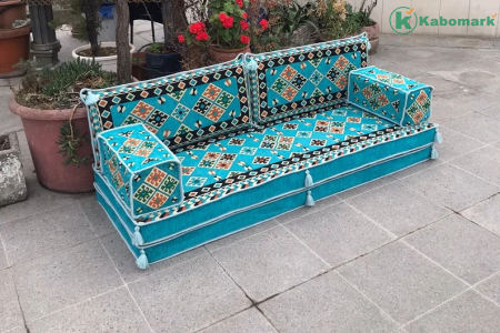 Sectional Sofa,Sectional With Ottoman Couch,Arabic Majlis,Turquoise Floor Sofa,Floor Cushion Couch,Living Room Furniture-8'' Thickness Sofa