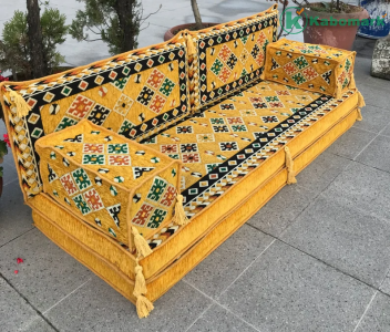 Sectional Sofa,Sectional With Ottoman Couch,Arabic Majlis,Turquoise Floor Sofa,Floor Cushion Couch,Living Room Furniture-8'' Thickness Sofa