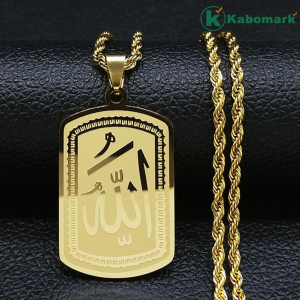 Islamic Pendant Necklace • Stainless Steel Necklace • Men Women Necklace • Spiritual Jewelry • Gold Necklace • Muslim Allah Necklaces
