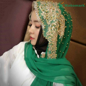 Hijabs Muslim Islamic Scarf Scarves for Woman Long Underscarf Moslima Solid Color with Bead Prayer Turbante
