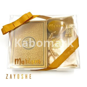 Premium Personalized Islamic Gift Set With English Translation Quran – Dark Gold