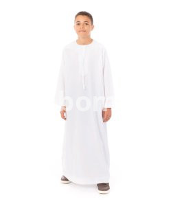 White Arab Omani Kids Jubba - Boys Thobe